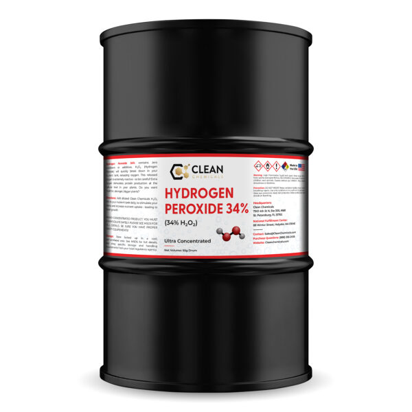 H2O2 34% Hydrogen Peroxide 55 Gallon Drum